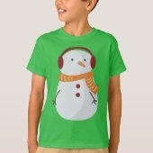Cute Snowman Kerstmis T-shirt (Voorkant)