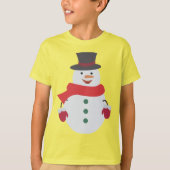 Cute Snowman Kerstmis T-shirt (Voorkant)