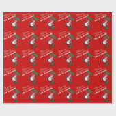 Cute Snowman Kerstmis Voorzien Rood Gepersonalisee Cadeaupapier (Vlak)