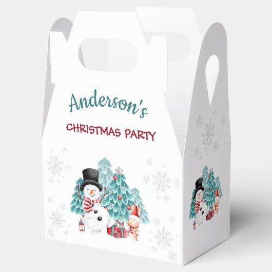 Cute Snowman kerstparty Favor Box Bedankdoosjes (Geopend)