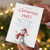 Cute Snowman Kerstparty Kaart