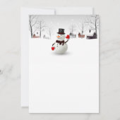 Cute Snowman Kerstparty Uitnodiging (Achterkant)