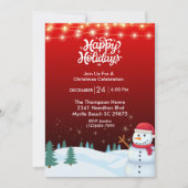 Cute Snowman Kerstparty Uitnodiging (Voorkant)