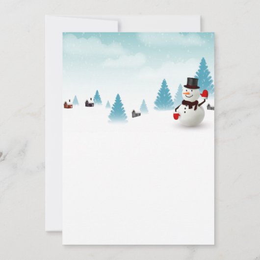 Cute Snowman Kerstparty Uitnodiging (Achterkant)