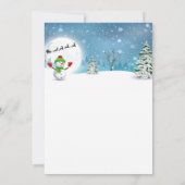 Cute Snowman Kerstparty Uitnodiging (Achterkant)