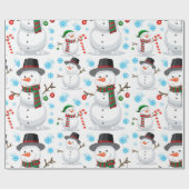 Cute Snowman-kerstpatroon Cadeaupapier (Vlak)