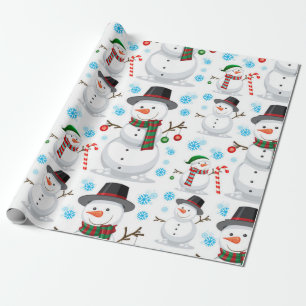 Cute Snowman-kerstpatroon Cadeaupapier