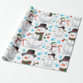 Cute Snowman-kerstpatroon Cadeaupapier