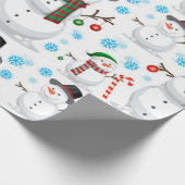 Cute Snowman-kerstpatroon Cadeaupapier (Hoek)