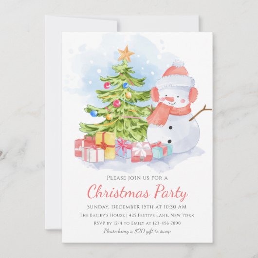 Cute Snowman Kinder Kerstfeest Kaart (Voorkant)