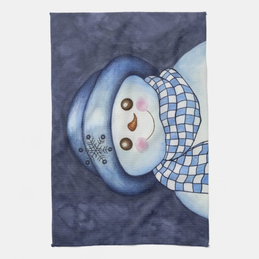 Cute Snowman Kitchen Towel Theedoek (Verticaal)