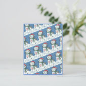 CUTE SNOWMAN KITTEN, SNOWFLAKCAT EN MUIS FEESTDAGENKAART (Staand voorkant)