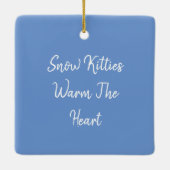 CUTE SNOWMAN KITTEN, SNOWFLAKCAT EN MUIS KERAMISCH ORNAMENT (Achterkant)