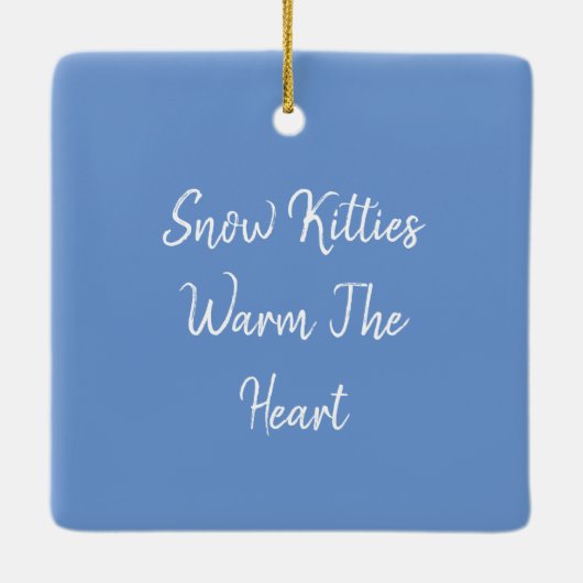 CUTE SNOWMAN KITTEN, SNOWFLAKCAT EN MUIS KERAMISCH ORNAMENT (Achterkant)