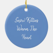 CUTE SNOWMAN KITTEN, SNOWFLAKCAT EN MUIS KERAMISCH ORNAMENT (Achterkant)