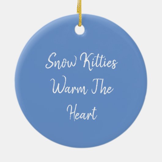 CUTE SNOWMAN KITTEN, SNOWFLAKCAT EN MUIS KERAMISCH ORNAMENT (Achterkant)