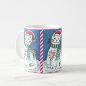CUTE SNOWMAN KITTEN, SNOWFLAKCAT EN MUIS KOFFIEMOK (Voorkant links)