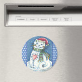 CUTE SNOWMAN KITTEN, SNOWFLAKCAT EN MUIS MAGNEET (Insitu (Vaatwasser))