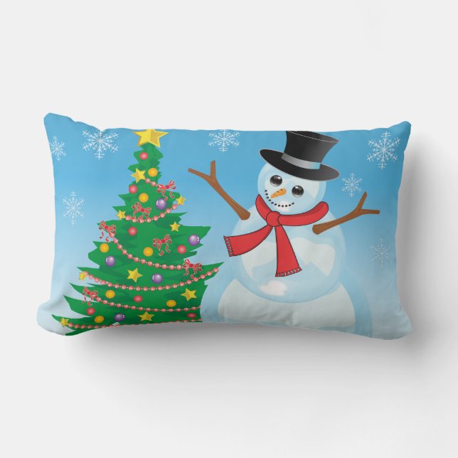 Cute Snowman Kussen (Voorkant)