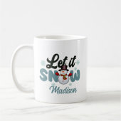 Cute Snowman laat het sneeuwen op maat Koffiemok (Links)