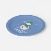 Cute Snowman laat het sneeuwen Papieren Bordje (Gekanteld)