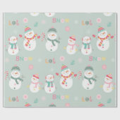 Cute Snowman laat kerstmis gaan Cadeaupapier (Vlak)