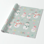 Cute Snowman laat kerstmis gaan Cadeaupapier (Uitgerold)