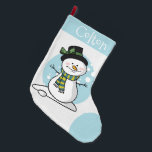 Cute Snowman Large Kerstmis Stocking Grote Kerstsok<br><div class="desc">Cute Snowman Stop Santa in zijn sporen dit jaar met geweldige one-of-a-kind kousen. Deze kousen zijn te voor steenkool en zijn gemaakt van helder en levendig bedrukt polyester. Geef een feestvreugde als je een 100% persoonlijke voorraad met favoriete afbeeldingen, waardevolle herinneringen, geliefde citaten en nog veel meer cadeau geeft. De...</div>