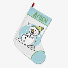 Cute Snowman Large Kerstmis Stocking Grote Kerstsok