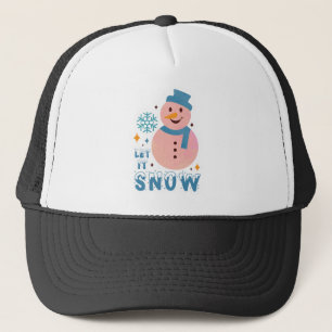 Cute Snowman Let is sneeuw Trucker Pet