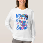 Cute Snowman “Let It Snow” T-Shirt Design (Voorkant)