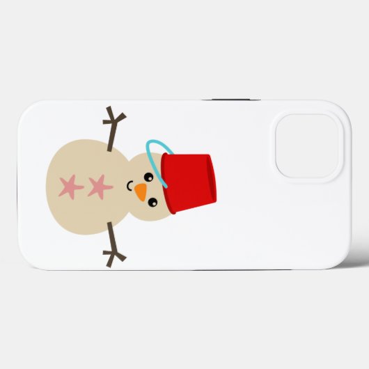 Cute Snowman Made with Pail for Pet Case-Mate iPhone Case (Achterkant (horizontaal))