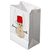 Cute Snowman Made with Pail for Pet Medium Cadeauzakje (Voorkant Gekanteld)