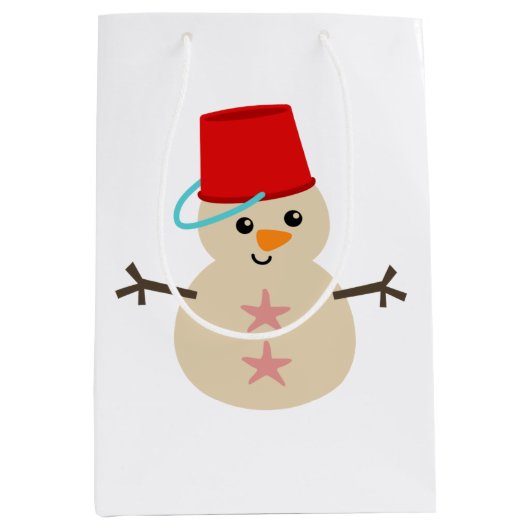Cute Snowman Made with Pail for Pet Medium Cadeauzakje (Voorkant)