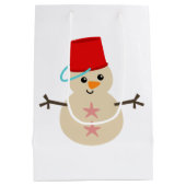 Cute Snowman Made with Pail for Pet Medium Cadeauzakje (Achterkant)