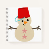 Cute Snowman Made with Pail for Pet Notitieboek (Voorkant)