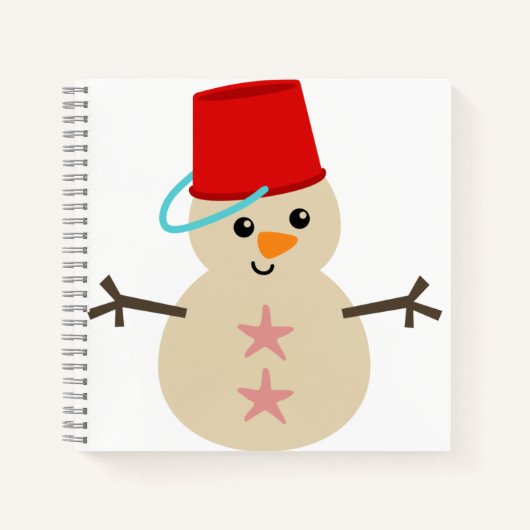 Cute Snowman Made with Pail for Pet Notitieboek (Voorkant)