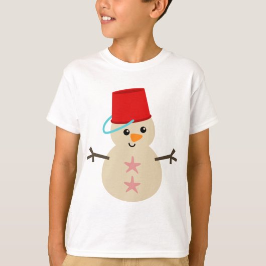 Cute Snowman Made with Pail for Pet T-shirt (Voorkant)
