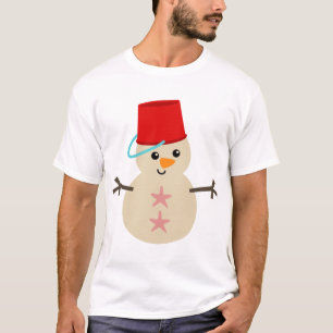 Cute Snowman Made with Pail for Pet T-shirt