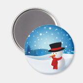 Cute Snowman Magnet (Voorkant / Achterkant)