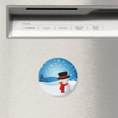 Cute Snowman Magnet (Insitu (Vaatwasser))