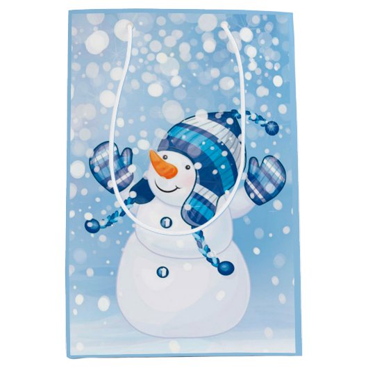 Cute Snowman Medium Cadeauzakje (Voorkant)