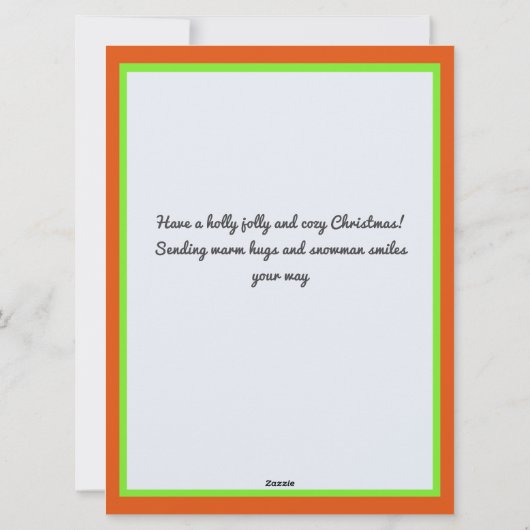 Cute Snowman merry and Bright Christmas  Feestdagenkaart (Achterkant)