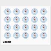 Cute Snowman Merry Christmas Family Party Custom Ronde Sticker (Vel)