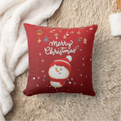 Cute Snowman Merry Kerstmis Kussen (Deken)