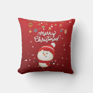 Cute Snowman Merry Kerstmis Kussen