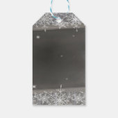 Cute Snowman, Merry Kerstmis, Snowflakes Cadeaulabel (Achterkant)