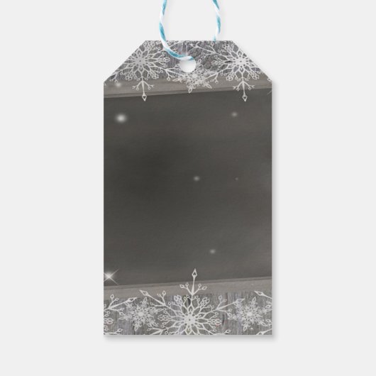 Cute Snowman, Merry Kerstmis, Snowflakes Cadeaulabel (Achterkant)