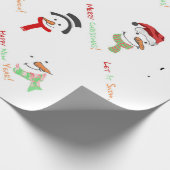 Cute Snowman Merry-kerstpatroon Cadeaupapier (Hoek)