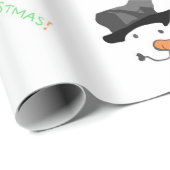 Cute Snowman Merry-kerstpatroon Cadeaupapier (Rol Hoek)